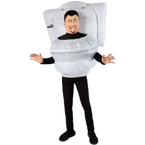 Kids Skibidi Toilet Inflatable Halloween Funny Brainrot Meme Costume by Rubies
